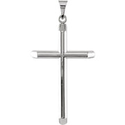 14K White 39.25x22 mm Unadorned Cross Pendant
