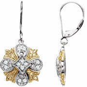 14K White/Yellow 1/2 CTW Natural Diamond Earrings