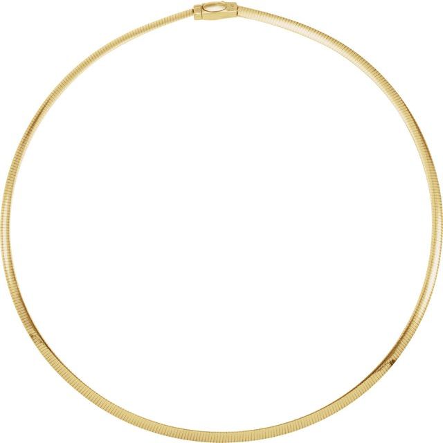 14K Yellow or White 4 mm Reversible Omega 7' Chain