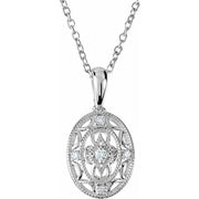 Sterling Silver .05 CTW Natural Diamond 18' Necklace