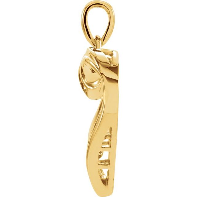 14k Yellow 1/4 Ctw Natural Diamond Heart Pendant