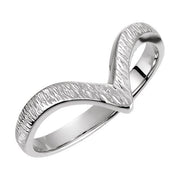 14k White V Ring