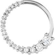 14k White 1/5 Ctw Natural Diamond Journey Circle Pendant