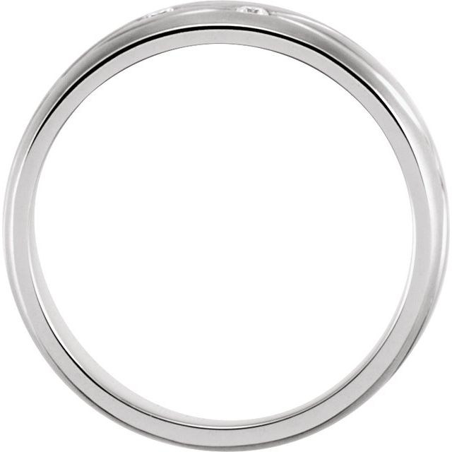 14k White 1/5 Ctw Natural Diamond Grooved Band Size 7