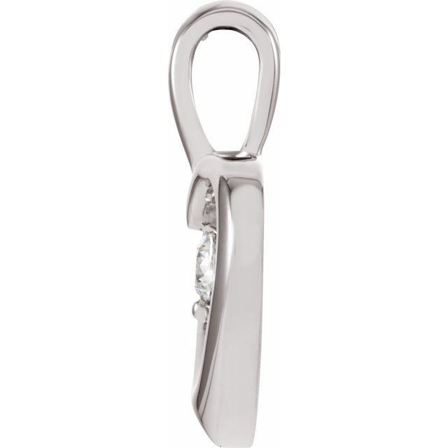 14K White .07 CT Natural Diamond Heart Pendant