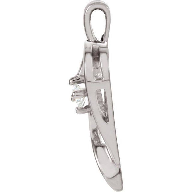 14K White 1/10 CT Natural Diamond Heart Pendant