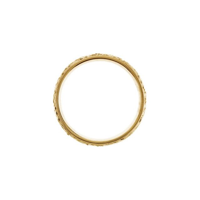 14K Yellow 6 mm Design-Engraved Milgrain Band Size 5