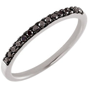14K White 1/5 CTW Black Diamond Stackable Ring