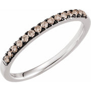 14K White 1/5 CTW Brown Diamond Stackable Ring