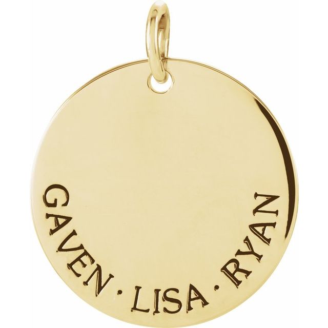 18k Yellow Vermeil Posh Mommy® Engravable Extra Large Disc Pendant