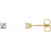 14k Yellow 1/5 Ctw Natural Diamond Youth Earrings