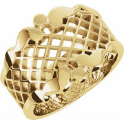 14k Yellow 14.5 Mm Latticework Ring