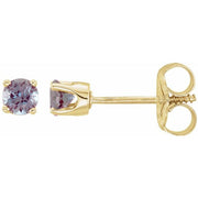 14K Yellow Lab-Grown Alexandrite Youth Earrings