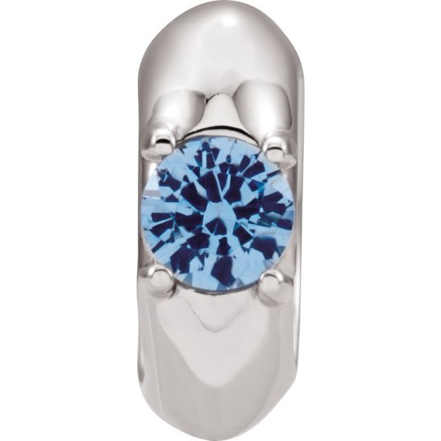 14K White March Birth of a Child™ Miniature Birthstone Ring Pendant