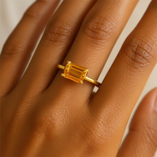 14K Yellow Natural Citrine Ring