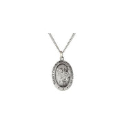 Sterling Silver 19x14 mm Oval St. Christopher 18' Necklace