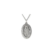 Sterling Silver 29x20 mm Oval St. Christopher 24' Necklace