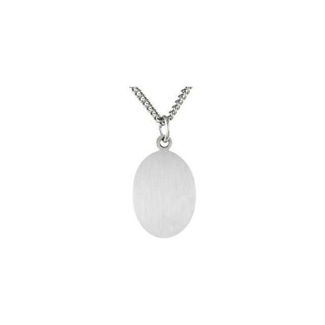 Sterling Silver 12x9 mm Oval St. Christopher 18' Necklace