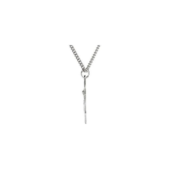 Sterling Silver 24.6x21 mm St. Michael Medal 24' Necklace