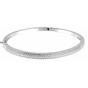 14k White 1 Ctw Natural Diamond Pavé 7' Bracelet