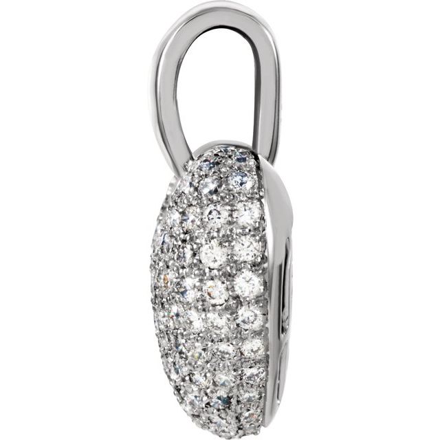14K White 1 CTW Natural Diamond Heart Pendant