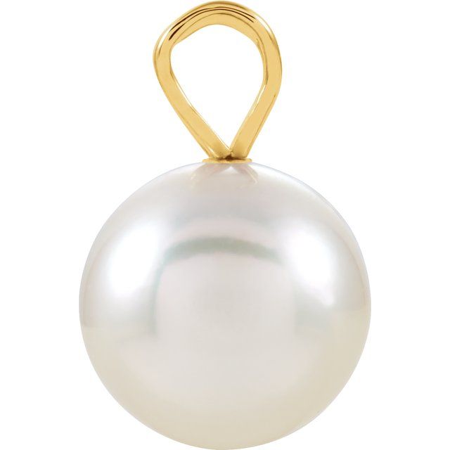 14K Yellow Cultured White Akoya Pearl Pendant