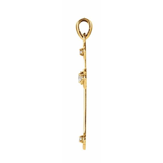 14k Yellow 1/5 Ctw Natural Diamond Cross Pendant