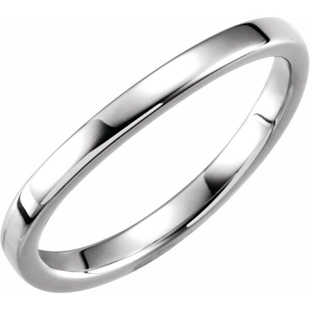 14k White 1.65 Mm Ladies Stackable Band Size 7