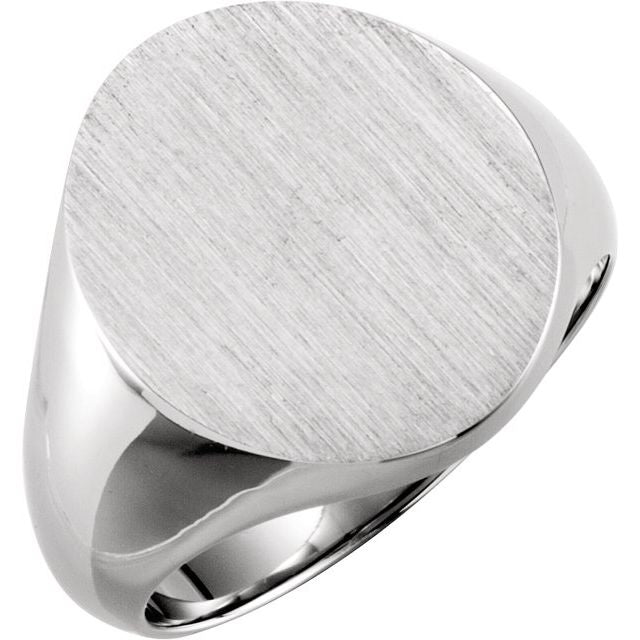 Sterling Silver Oval Signet Ring