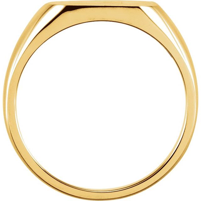 14K Yellow 11 mm Square Signet Ring