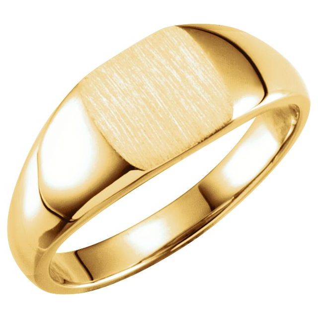 14K Yellow 7 mm Square Signet Ring