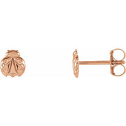 14K Rose Ladybug Earrings