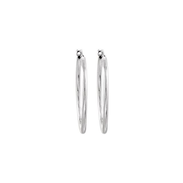 Sterling Silver 24x18 mm Tube Hoop Earrings