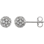 14K White 1/2 CTW Natural Diamond Cluster Earrings