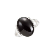 Sterling Silver Natural Black Onyx Ring