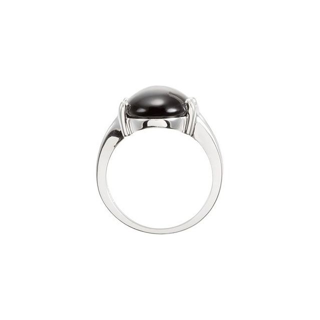 Sterling Silver Natural Black Onyx Ring