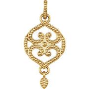 14K Yellow Floral Granulated Pendant