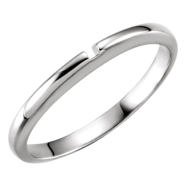 14k White #9 Matching Band With One-notch