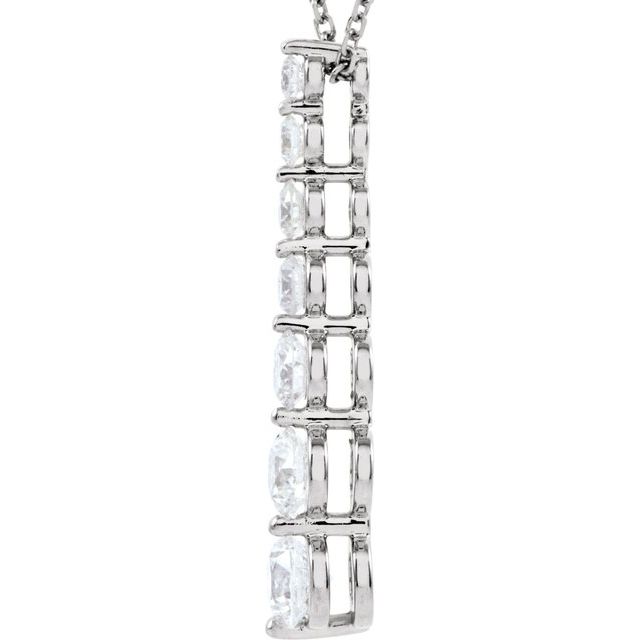 14K White 7/8 CTW Natural Diamond Journey 18' Necklace