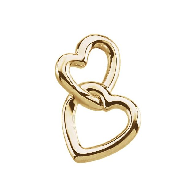 18K Yellow Double Heart Pendant