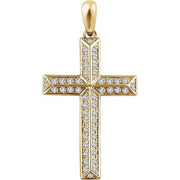 14K Yellow 1/2 CTW Natural Diamond Cross Pendant