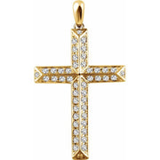 14K Yellow 1 CTW Natural Diamond Cross Pendant