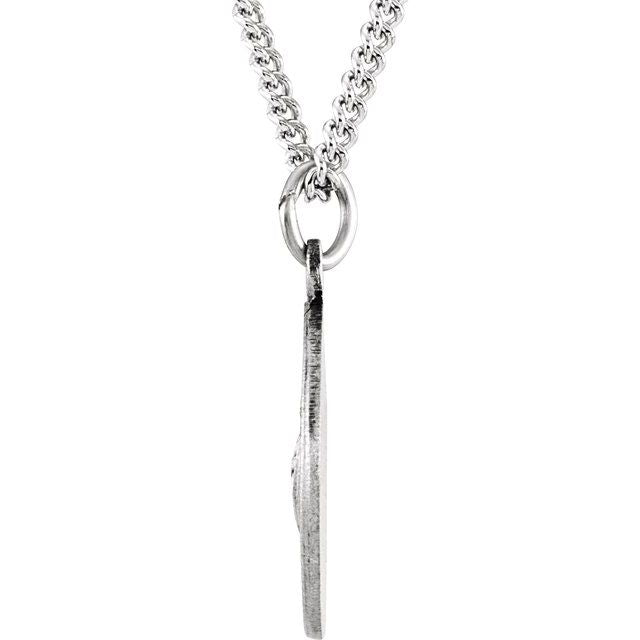 Sterling Silver 15 Mm Round St. Jude Thaddeus Medal 18' Necklace