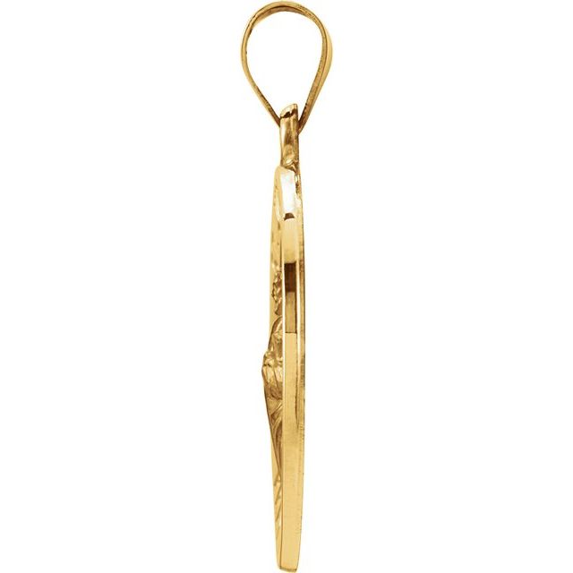 14K Yellow 22 mm Hollow Round St. Jude Medal