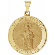 14K Yellow 22 mm Hollow Round St. Jude Medal