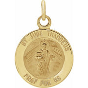 14K Yellow 12 mm Round St. Jude Thaddeus Medal