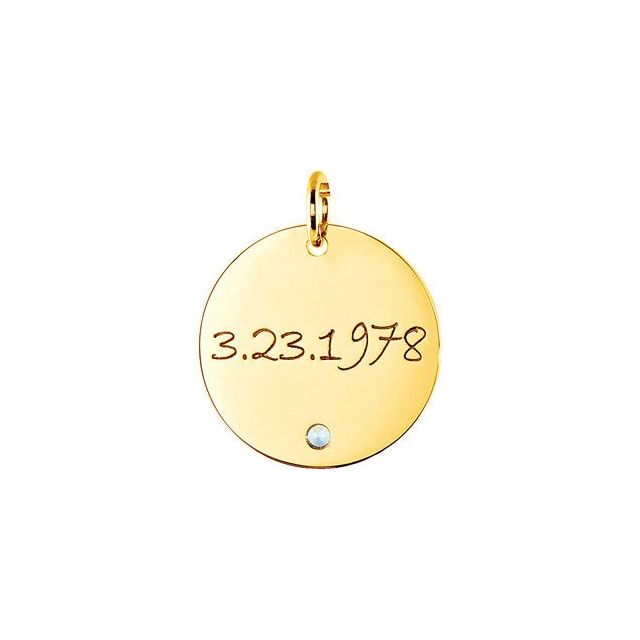 18k Yellow Vermeil Posh Mommy® Engravable Extra Large Disc Pendant