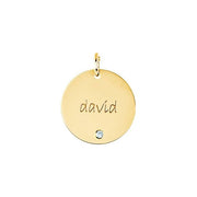 18k Yellow Vermeil Posh Mommy® Engravable Extra Large Disc Pendant