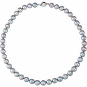 Sterling Silver Cultured Gray Freshwater Pearl 18' Strand
