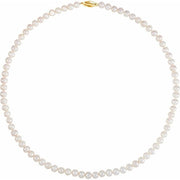 14k Yellow Panache® Cultured White Freshwater Pearl 18' Necklace